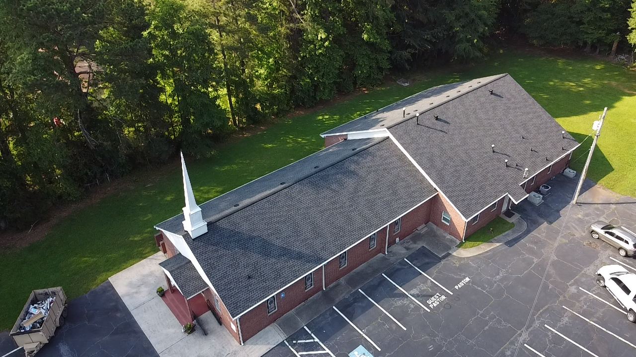 Church roofing project angle